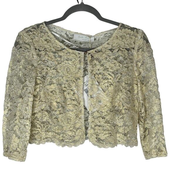 Carla Ruiz Floral Lace Cropped Jacket Classy Regal Victorian Regency Elegant XL - Picture 1 of 8